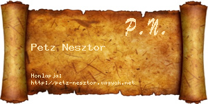 Petz Nesztor névjegykártya